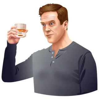 🥃 ba6fe0fa mężczyzna, alkohol, napój, szklanka, portret, osoba telegram sticker