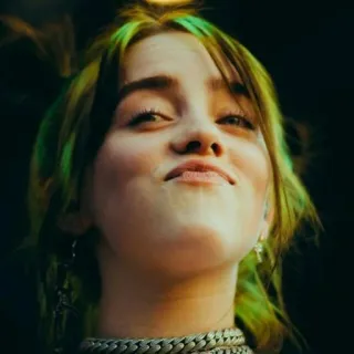 😘 53edadb7 Billie Eilish Billie Eilish, singer, green hair, celebrity telegram sticker