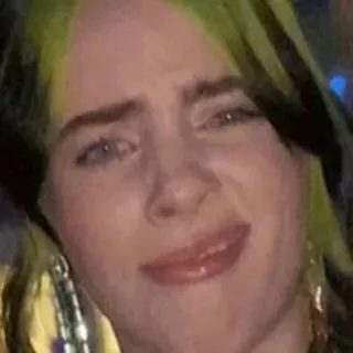 🥴 81baff46 Billie Eilish billie eilish, singer, celebrity, musician, funny face telegram sticker