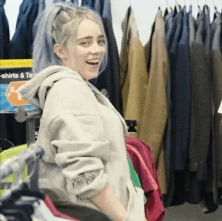 🕸 4ebd728d Billie Eilish 歌手, セレブ, 幸せ, ティーンエイジャー, 音楽 whatsapp sticker