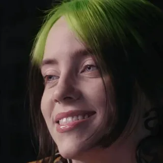 🕸 ad969874 Billie Eilish 歌手, ミュージシャン, セレブ, ポップ, 緑髪 whatsapp sticker