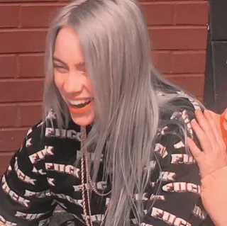 🕸 e48ed8ff Billie Eilish FUCK 歌手, ポップ, セレブ, パーカー, ファッション whatsapp sticker