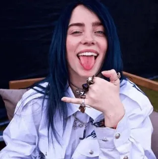 🕸 2485b954 Billie Eilish 歌手, 名人, 比莉·艾利什, 流行明星, 音乐人 whatsapp sticker