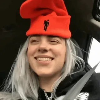 🕸 ef0d6d70 Billie Eilish 名人, 歌手, 帽子, 人物, 比莉·艾利什 whatsapp sticker