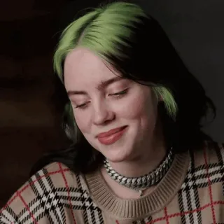 💚 02c1b8f8 Billie Eilish Billie Eilish, chanteuse, célébrité, musique, pop star telegram sticker