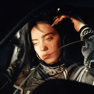 💚 1d8aec99 Billie Eilish billie eilish, chanteuse, célébrité, femme, musique, portrait telegram sticker