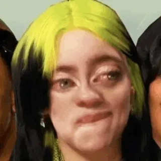 💚 3d0c4d0b Billie Eilish Billie Eilish, chanteuse, célébrité, pop star, tête drôle telegram sticker
