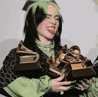 💚 3ff2e82b Billie Eilish chanteur, musicien, grammy awards, célébrité, pop star, récompenses telegram sticker