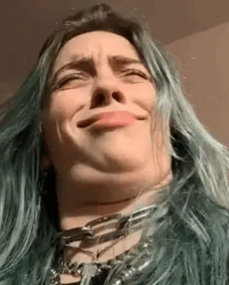 💚 e9d64552 Billie Eilish Pop star, Chanteur, Mème, Tête drôle, Célébrité, Musicien telegram sticker
