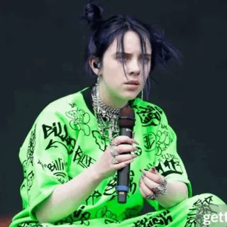 🌵 014e4da1 Billie Eilish cantante, músico, celebridad, estrella pop, música whatsapp sticker