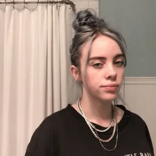 🖤 0894111f Billie Eilish LITTLE BABY cantante, celebridad, retrato, música whatsapp sticker