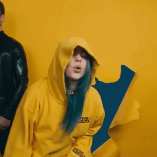 ✨ c286de1a SERV amarillo, azul, sudadera con capucha, mujer whatsapp sticker