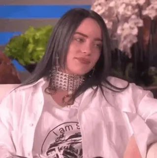 🍁 d6a71492 I am so sad Billie Eilish, cantante, celebridad, estrella pop whatsapp sticker