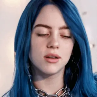 🦋 ea016fcf Billie Eilish Billie Eilish, cantante, pelo azul, celebridad, estrella pop whatsapp sticker