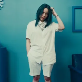 ◽️ f2708b40 Billie Eilish billie eilish, cantante, pelo verde, celebridad, estrella pop whatsapp sticker