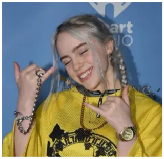 🤙 3b43c510 Billie Eilish 빌리 아일리시, 가수, 팝스타, 음악가, 유명인, 아티스트 telegram sticker