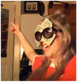 😎 a1ac05dc 여자, 돈 안경, 파티, 축하, 현금, 안경 telegram sticker