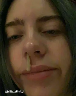 😕 74a8a1aa Billie Eilish celebrity, singer, portrait, Billie Eilish telegram sticker