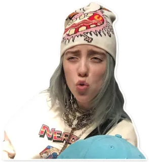 😮 5f8d691a Billie Eilish NERDS 빌리 아일리시, 괴짜, 가수, 유명인, 팝 whatsapp sticker