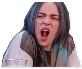 🗣 80541883 Billie Eilish 빌리 아일리시, 가수, 팝스타, 유명인, 음악, 초상화 whatsapp sticker