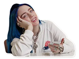😍 980b919b Billie Eilish 빌리 아일리시, 가수, 음악가, 유명인, 팝스타, 여성, 사람 whatsapp sticker