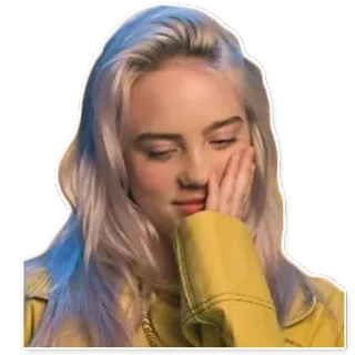 ☺️ 9b544148 Billie Eilish 빌리 아일리시, 음악가, 가수, 유명인, 팝스타, 젊은 아티스트 whatsapp sticker