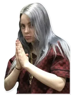 🙏 e479d2ca Billie Eilish 빌리 아일리시, 가수, 음악가, 유명인, 팝스타 whatsapp sticker