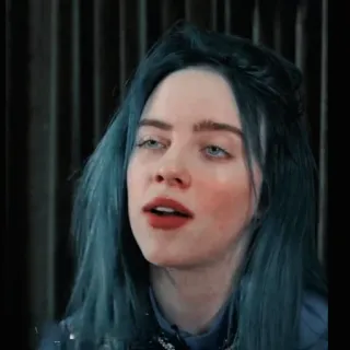 💧 16f3715e Billie Eilish 음악, 가수, 유명인, 파란 머리, 빌리 아일리시 telegram sticker