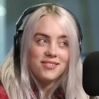 💧 760ecc0e Billie Eilish 빌리 아일리시, 가수, 헤드폰, 인물 사진, 유명인 telegram sticker