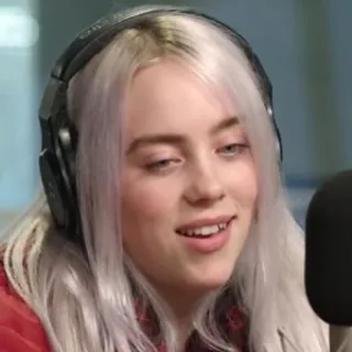 💧 af09d014 Billie Eilish 빌리 아일리시, 가수, 헤드폰, 유명인, 음악 telegram sticker