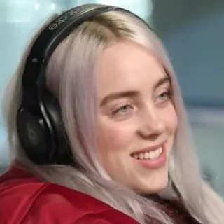 💧 b361b76b Billie Eilish 빌리 아일리시, 가수, 싱어송라이터, 헤드폰, 유명인 telegram sticker