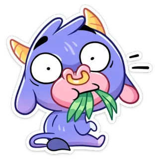 🐂 b70ee88e ヤギ, 漫画, 面白い, 動物, 可愛い, ステッカー telegram sticker