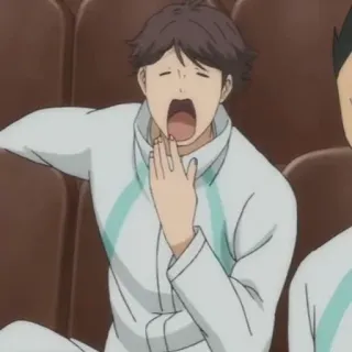🥱 31bc5c87 Oikawa Haikyuu!! anime, haikyuu, oikawa, bâillement, fatigué telegram sticker