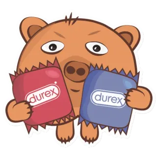 😘 8d96acee durex Bär, Kondom, Durex, Sicherheit, Sex, Schutz telegram sticker