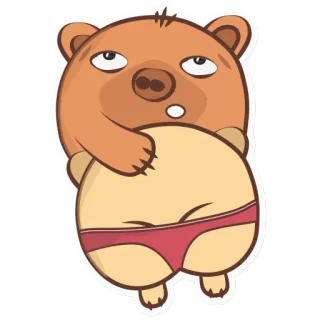 🍌 a02d619e Bär, Cartoon, lustig, Unterwäsche, süß, verspielt telegram sticker
