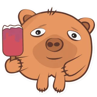 🍦 a6355bc2 Bär, Eis, Eis am Stiel, Cartoon, süß, Tier, Süßigkeit telegram sticker