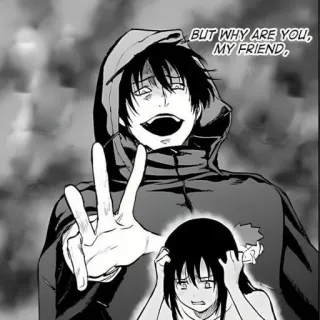 🌱 95c8016c BUT WHY ARE YOU, MY FRIEND, 漫画, 朋友, 街区, 动漫, 插画, 绘画 telegram sticker