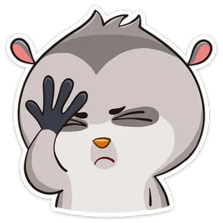 🤦 e9ca220d 动物, 贴纸, 卡通, 捂脸, 老鼠, 可爱, 尴尬 telegram sticker