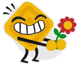 💐 09526530 gofre, flor, dibujo animado, lindo, personaje whatsapp sticker