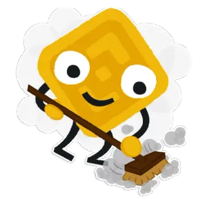 💭 5d7ea2a5 dibujo animado, limpieza, escoba, personaje whatsapp sticker