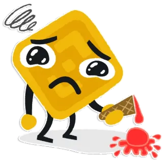 😭 62f04b66 gofre, helado, triste, dibujos animados, comida, postre whatsapp sticker