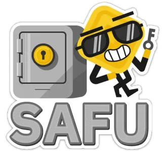 😎 a4904f06 SAFU seguro, finanzas, seguridad, dinero, inversión, criptomoneda, llave, caja fuerte whatsapp sticker