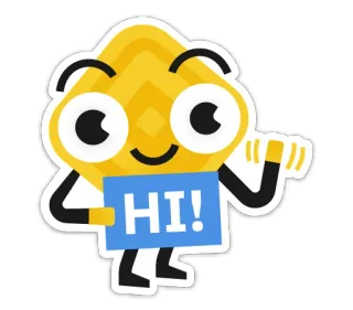 👋 bae36f6e HI! dibujo animado, saludo, amigable, hola whatsapp sticker