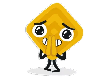 🙏 bfc6b646 personaje, amarillo, dibujos animados, triste, suplicante whatsapp sticker