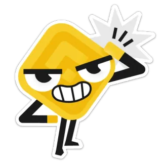 💪 c34461b8 pegatina, amarillo, personaje, enfadado, frustrado whatsapp sticker