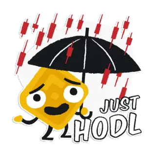 ☔️ d7fd0dad JUST HODL cripto, finanzas, hodl, inversión, meme whatsapp sticker