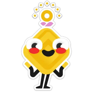 🌷 ea5378fc pegatina, amarillo, lindo, dibujos animados, personaje whatsapp sticker