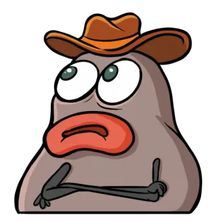 🙄 133fda9d 卡通, 角色, 中指, 粗鲁, 牛仔, 帽子 telegram sticker