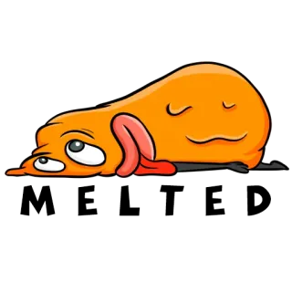 😜 fe8a21bc LAZY 懒惰, 困倦, 疲惫, 橙色, 卡通, 疲劳 telegram sticker