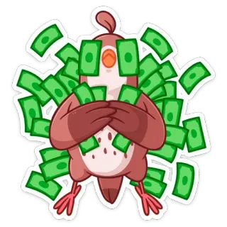 💰 27149229 soldi, contanti, uccello, ricchezza, ricco, banconote da dollaro telegram sticker